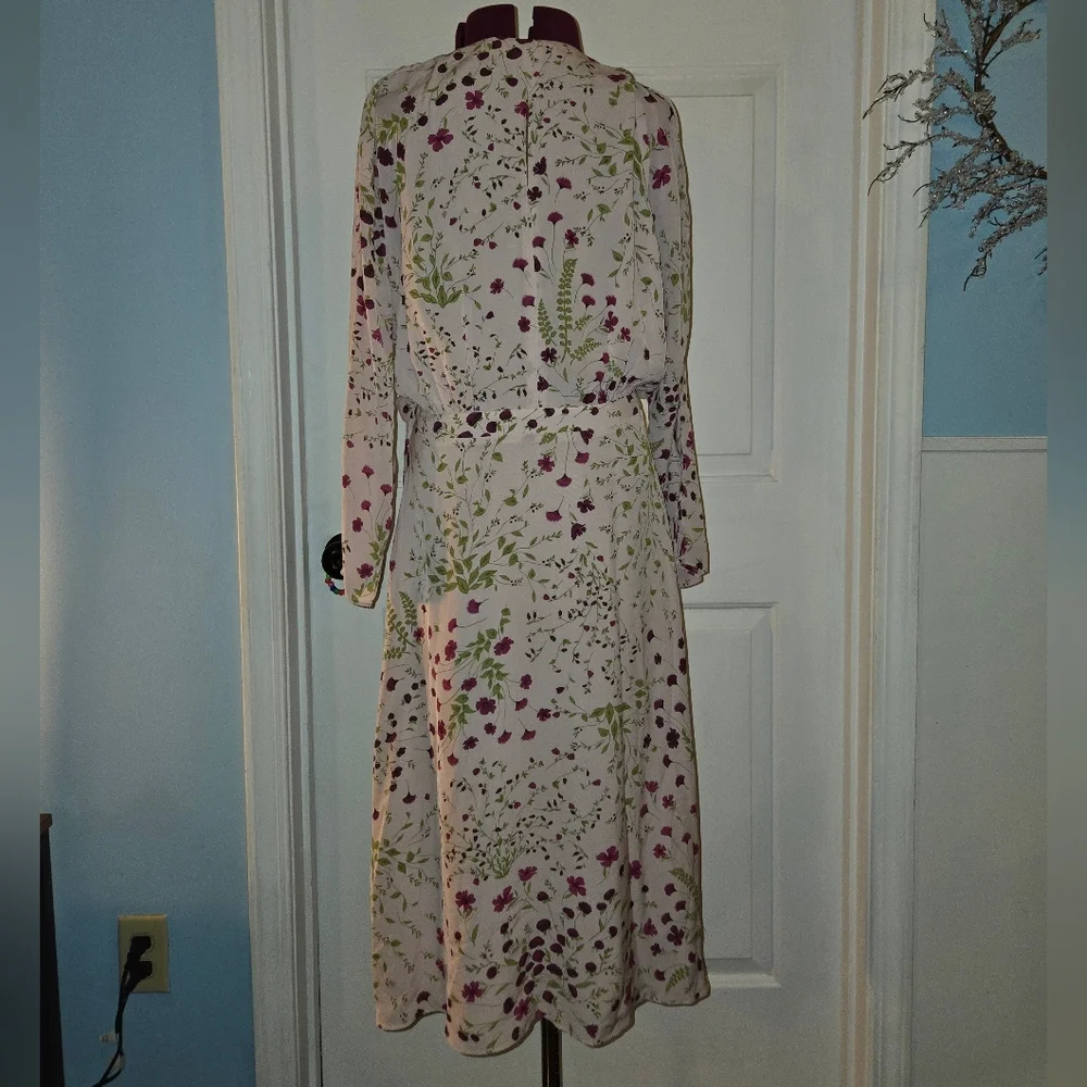 Joie Long Sleeve Pink Lilac Floral Print Wrap Maxi Dress Small - Picture 7 of 11